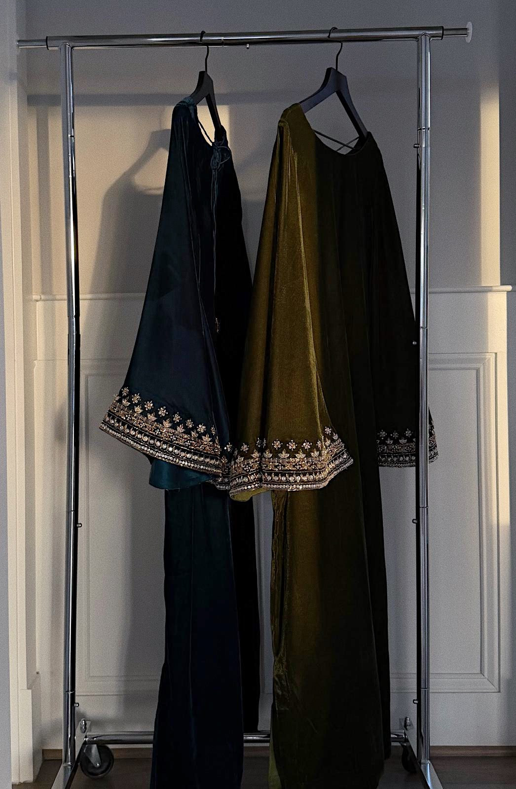 butterfly velvet maxi