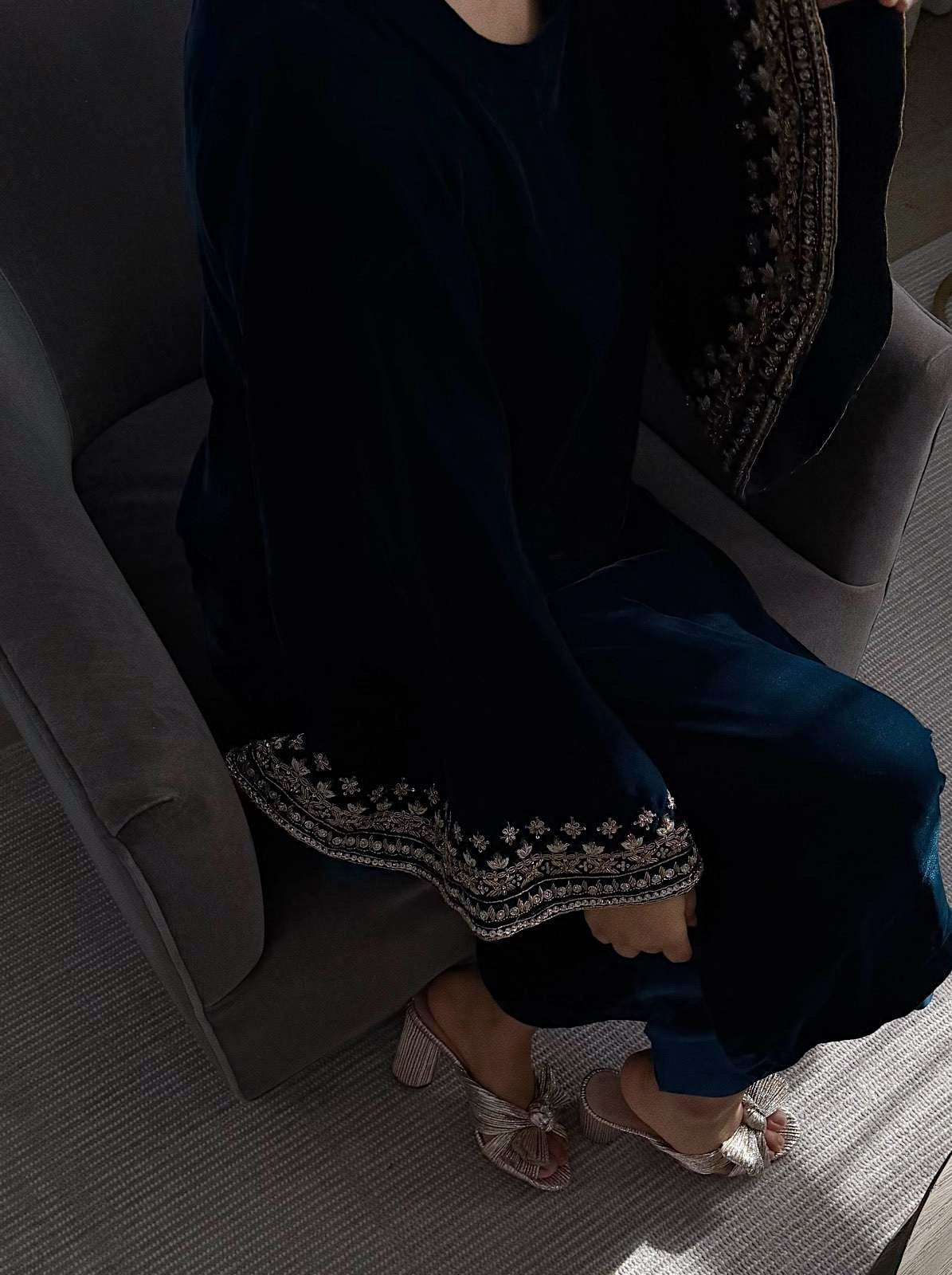 butterfly velvet maxi